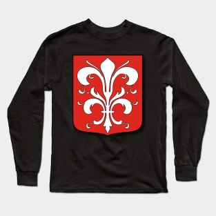 White Fleur de Lis Long Sleeve T-Shirt